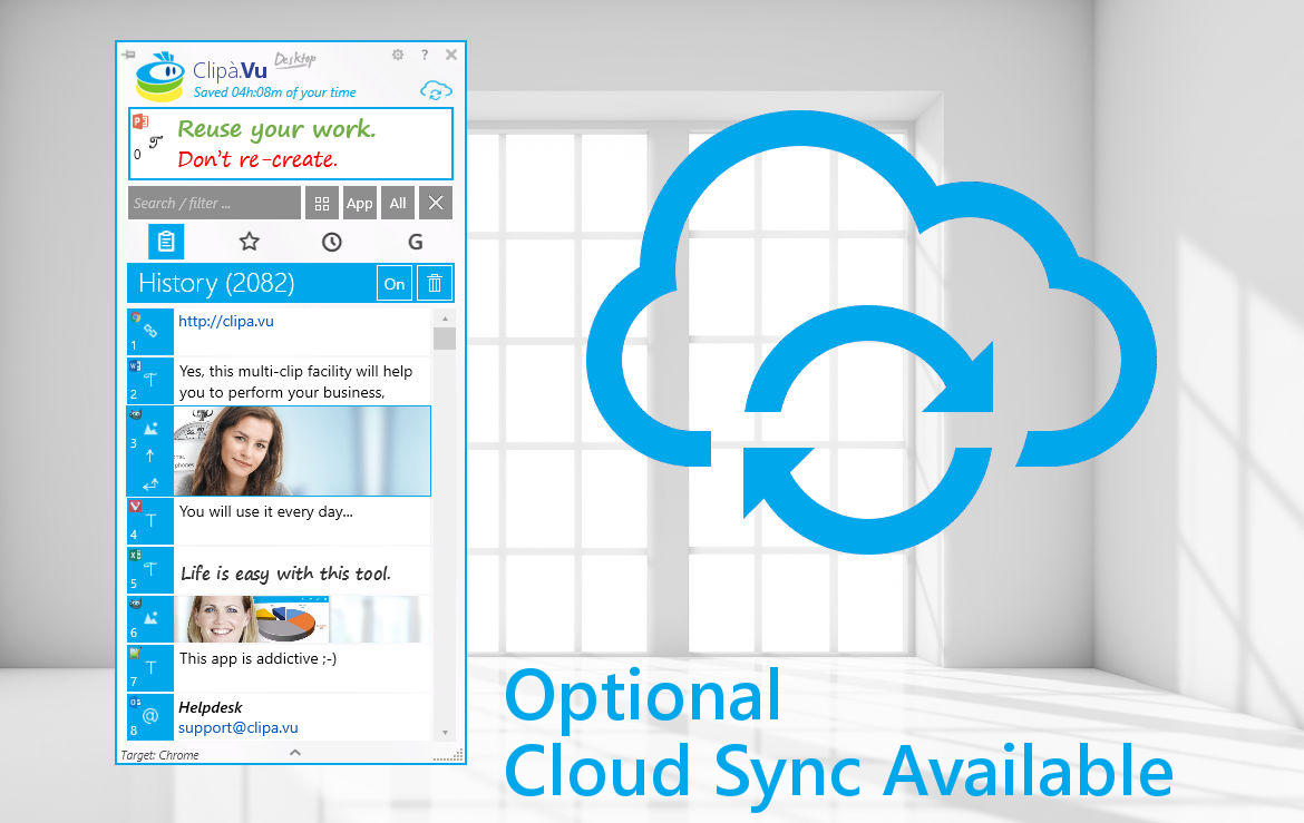Optional Cloud Sync available